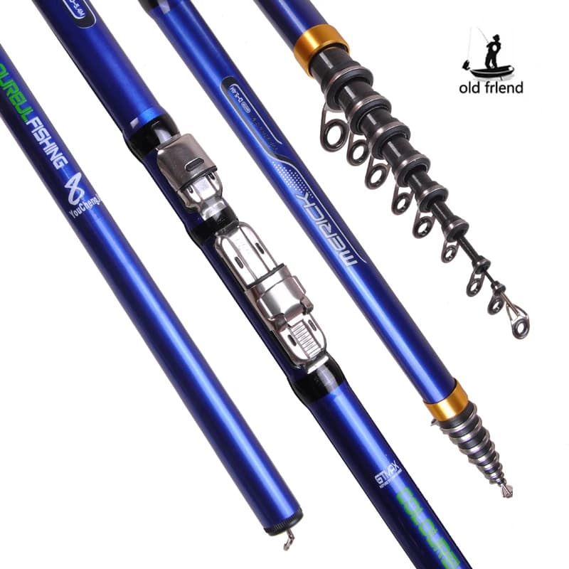Canne à pêche télescopique carbone 3.6m à 6.3m puissance M pour surfcasting, rock fishing et carpe feeder