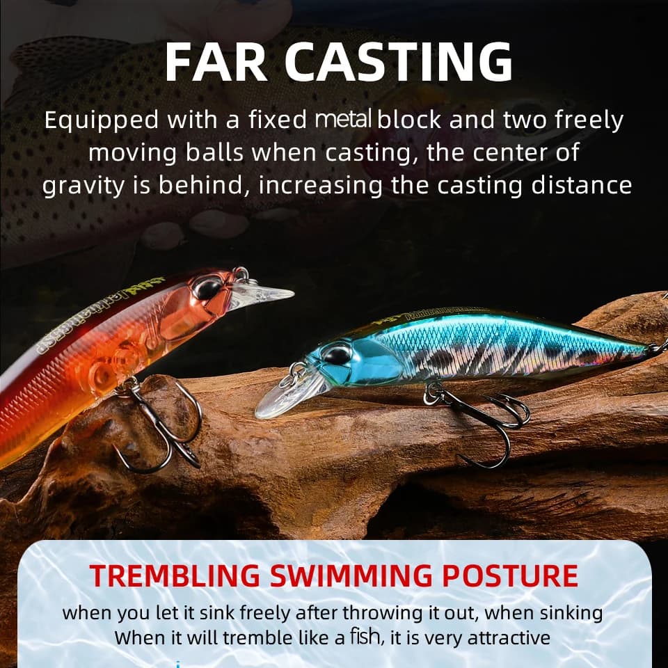 Leurre dur pêche minnow BEARKING 85mm 8g, 14 coloris, plongée 1.3-1.8m pour pêche professionnelle