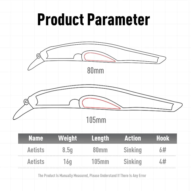 Leurre minnow coulant LEYDUN Artist FR Silence 80-105mm - jerkbaits haute qualité pour bar de mer