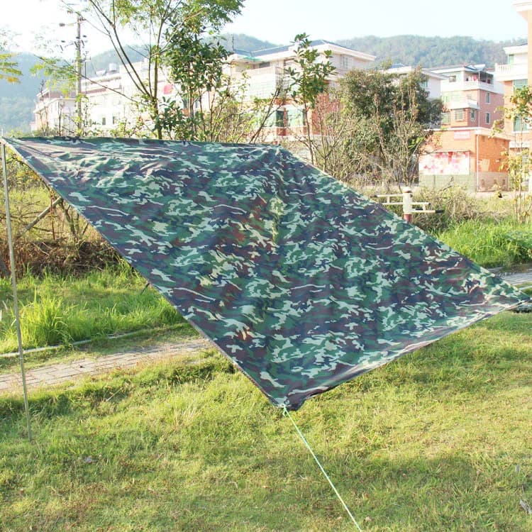 Bâche camouflage de survie étanche pliable pour camping pêche, abri portable 3-4 personnes, protection soleil et intempéries