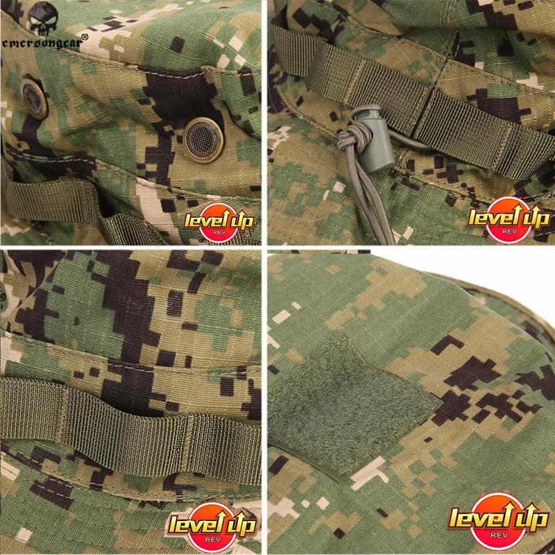Casquette boonie camouflage EmersonGear avec poche carte pour pêche et chasse - Version montagne
