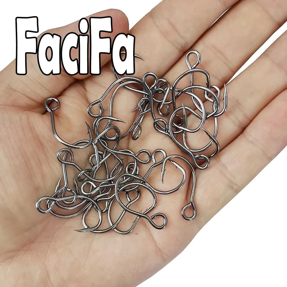 20 ou 100 hameçons pêche gros œillet simple pour crankbait minnow wobblers leurres appâts