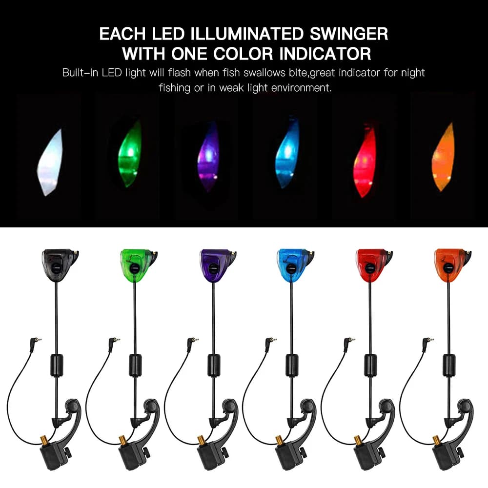 Indicateur de touche lumineux Fishing Swinger - Alarme LED pour pêche durable avec swinger et accessoires