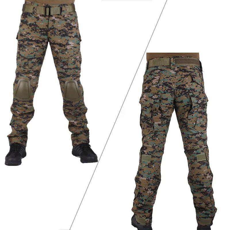 Uniforme BDU jungle digital avec protections - Tenue pêche complète genouillères coudières intégrées