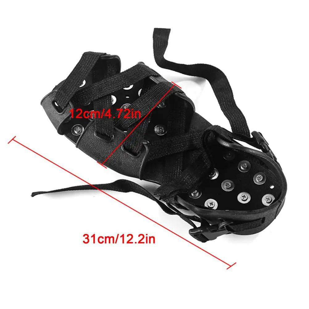Paire 32 crampons anti-glace ajustables spikes hiver pêche neige couvre-chaussures non-dérapants crampons