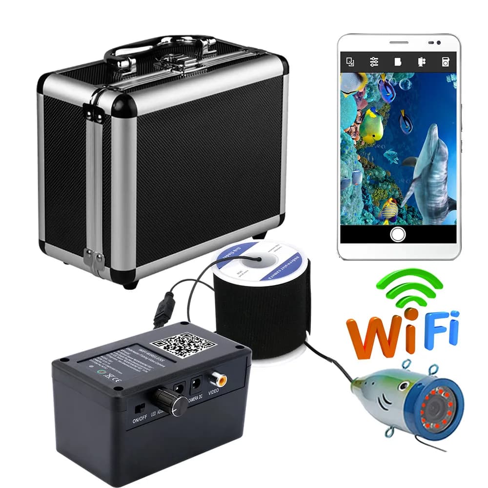 Caméra sous-marine sans fil MAOTEWANG avec enregistrement vidéo - Compatible iOS Android WiFi HD DVR pour pêche