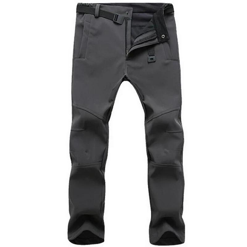 Pantalon stretch waterproof homme hiver épais chaud pêche polaire peau de requin tactique