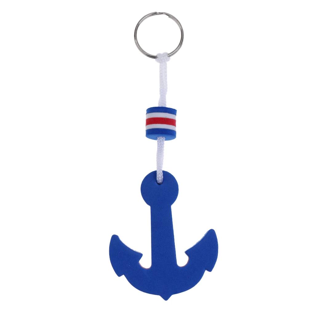 Porte-clés flottant en forme d'ancre pour pêche en kayak - Flotteur de sécurité bleu marine