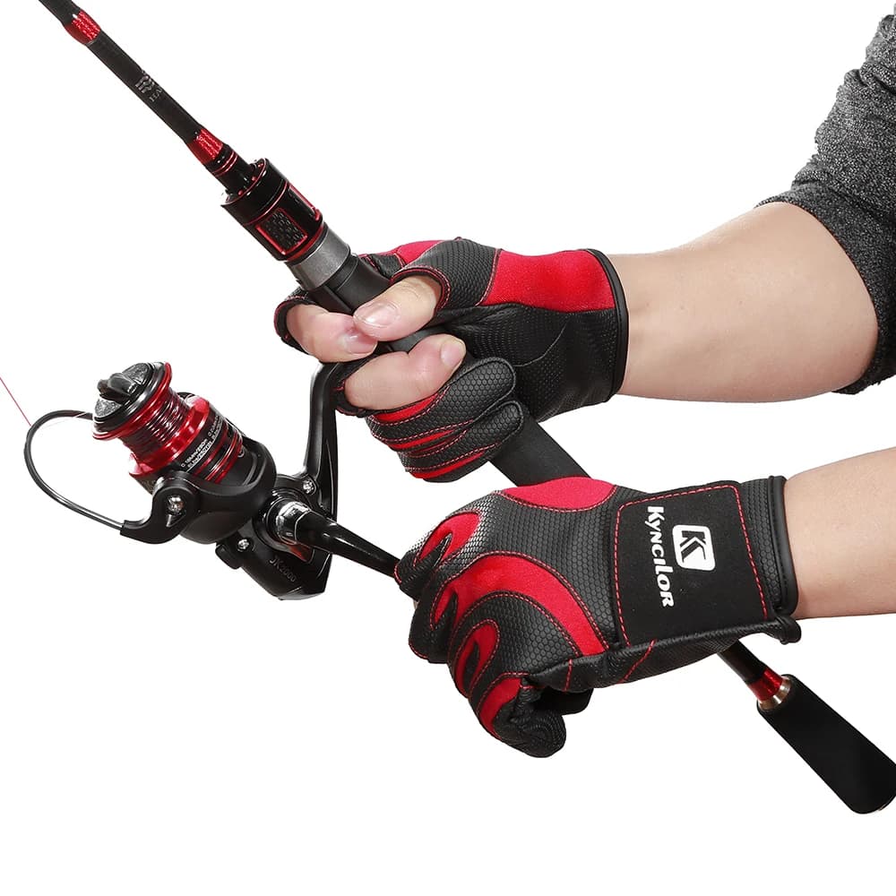 Gants pêche 3 doigts sans bout en cuir résistant - Survie, camping, randonnée et secours