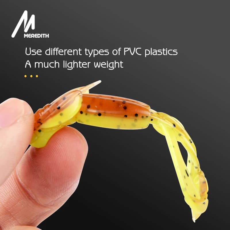 Leurres souples pêche MEREDITH 70mm 90mm - Appâts silicone crevette pour bass carnassiers matériel pêche