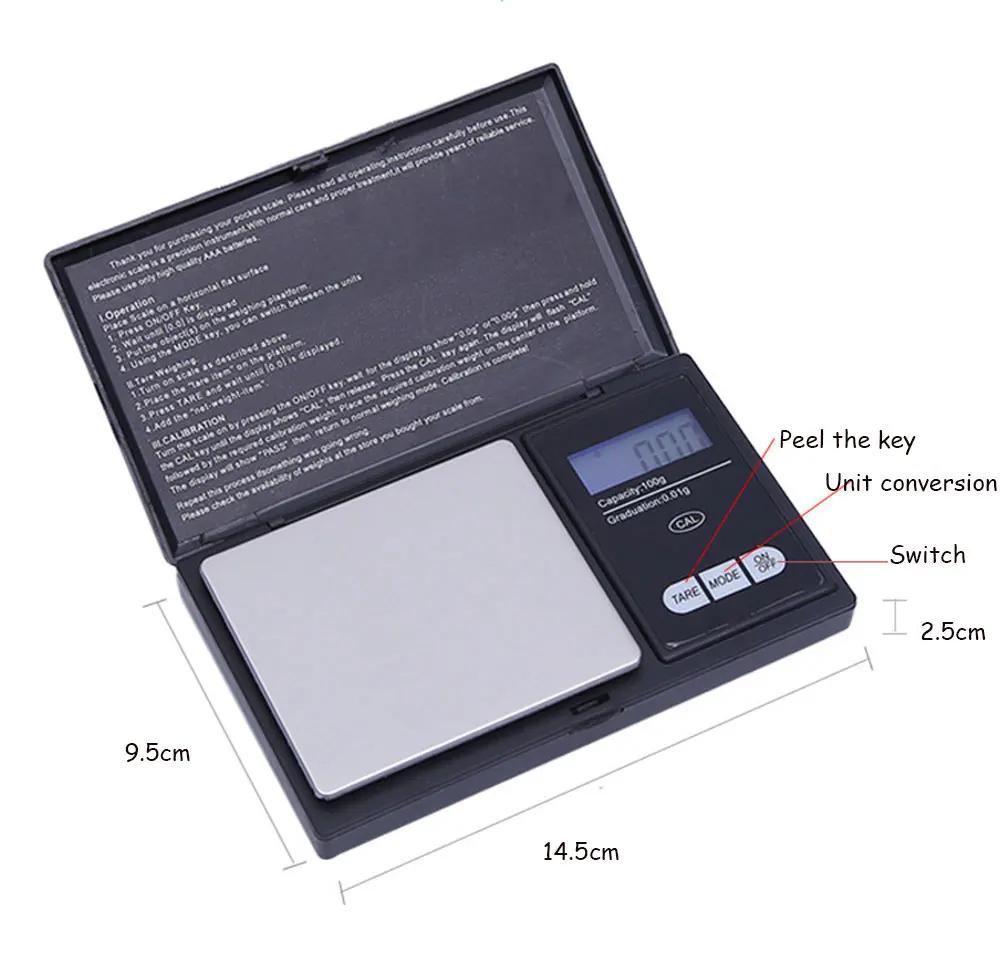 Balance numérique poche inox pêche précision 0.01g pesée appâts or portable