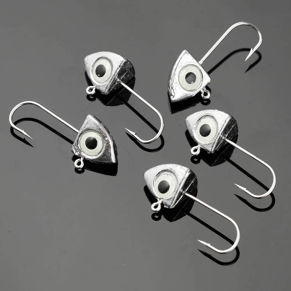 Têtes de jig lumineuses 3D 8pcs JOHNCOO pour pêche du sandre et du black bass