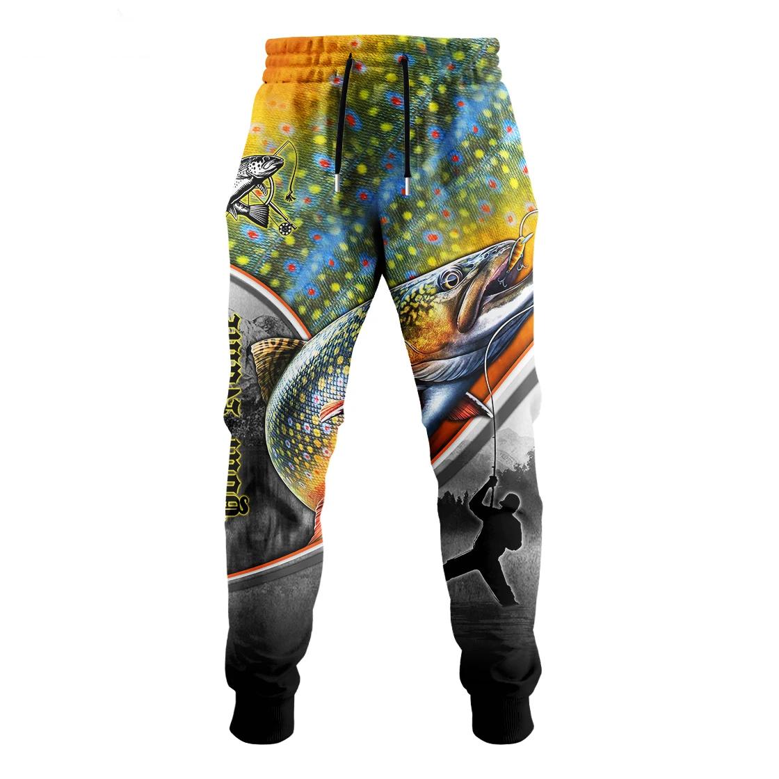 Pantalon pêche personnalisé impression 3D - Design unique brochet truite carpe pour pêcheur passionné