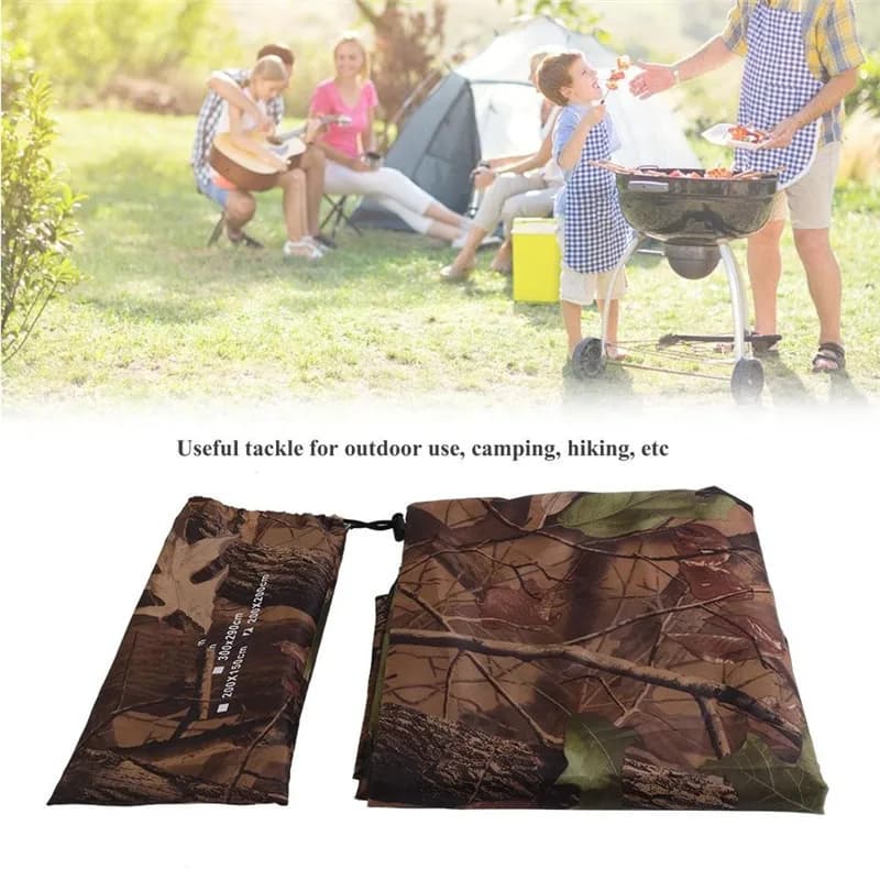 Bâche camouflage de survie étanche pliable pour camping pêche, abri portable 3-4 personnes, protection soleil et intempéries