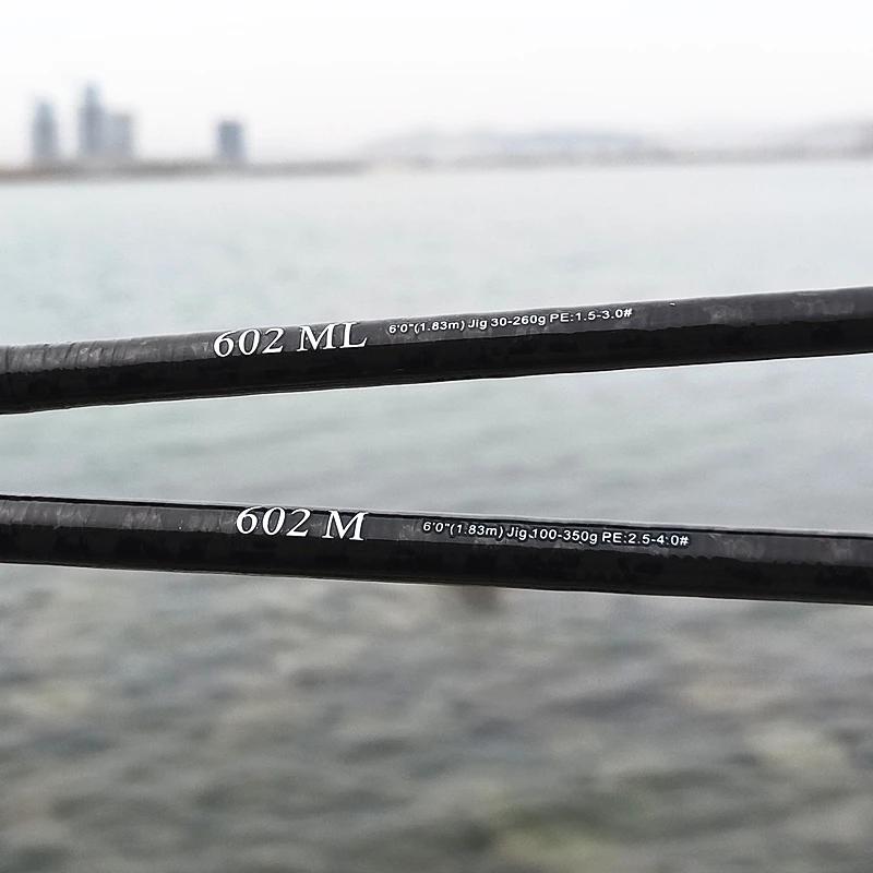 Canne pêche carbone slow jigging mer - 1.68-1.95m puissance M ML pour bateau haute mer spinning