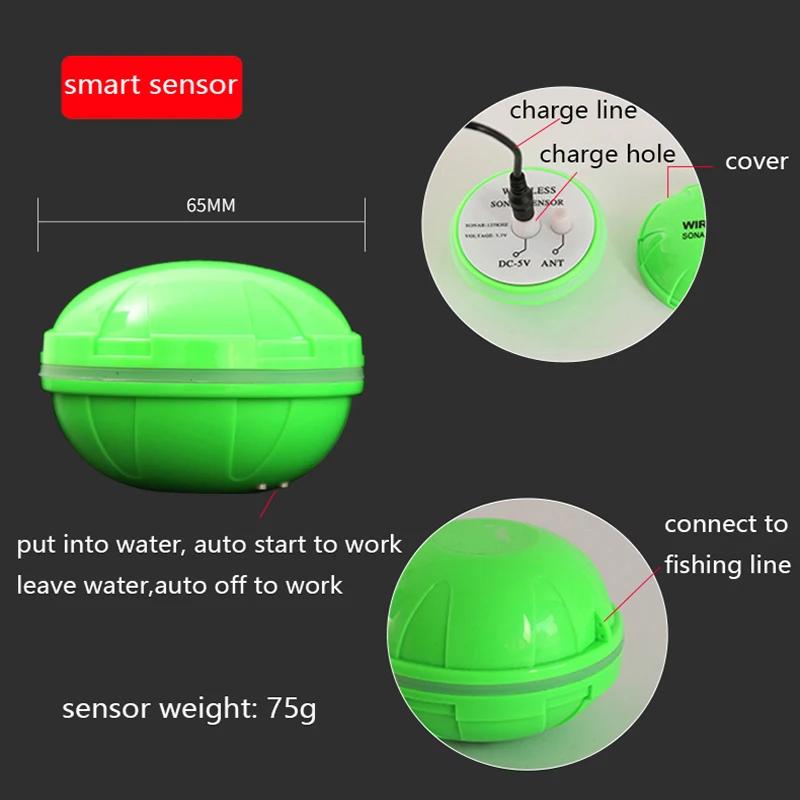 Détecteur poissons sans fil 200m sonar matriciel batterie rechargeable anglais russe