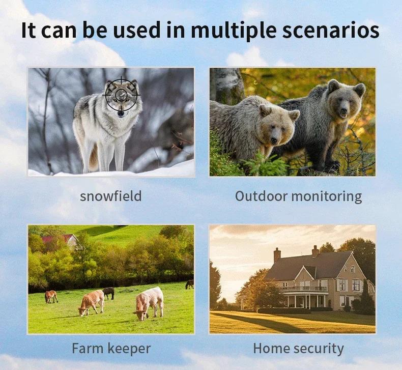 Caméra de chasse solaire 4MP 4G avec SIM - Détection PIR batterie piège photo vision nocturne IR CCTV extérieur