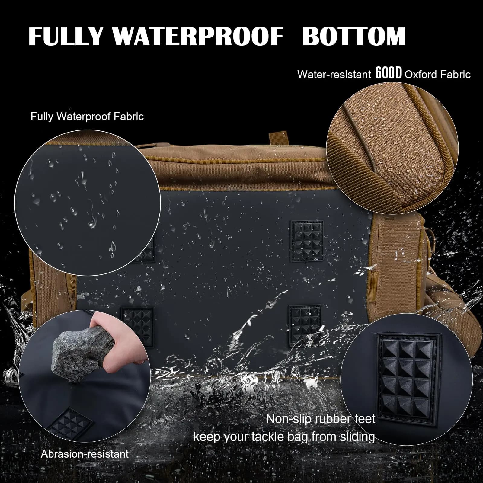 Sac matériel pêche étanche 600D Goture grande capacité épais camping rangement équipement cadeau homme