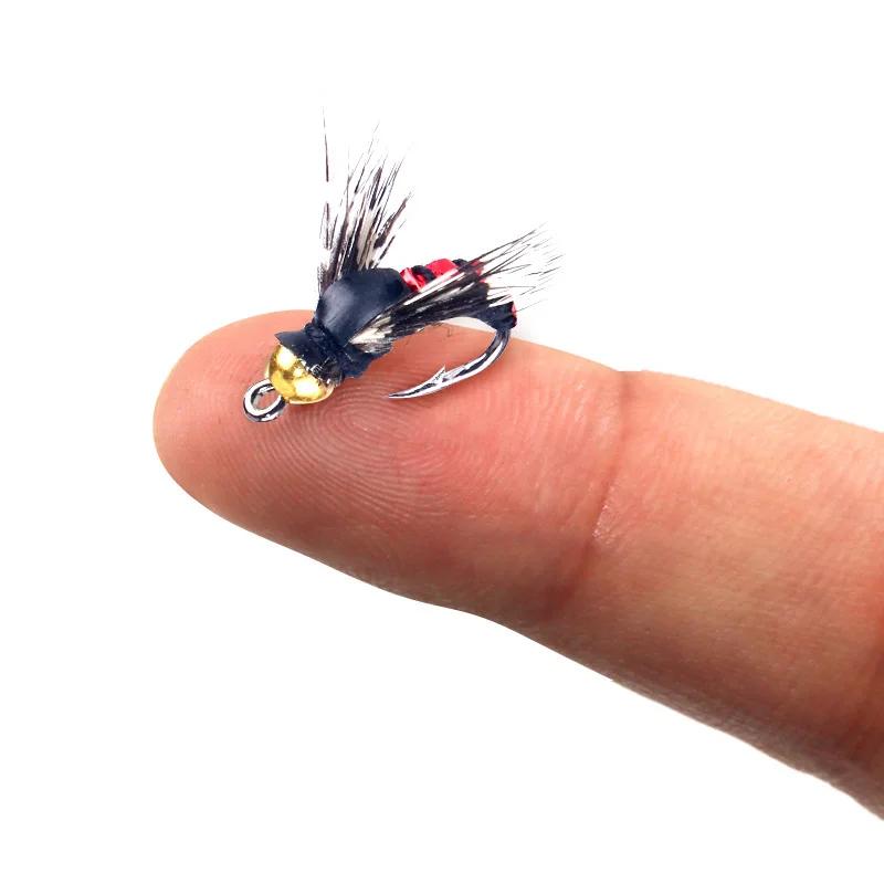 Leurres artificiels insectes 5/10 pièces - Nymphes plombées tête laiton pour truite et pêche à la mouche
