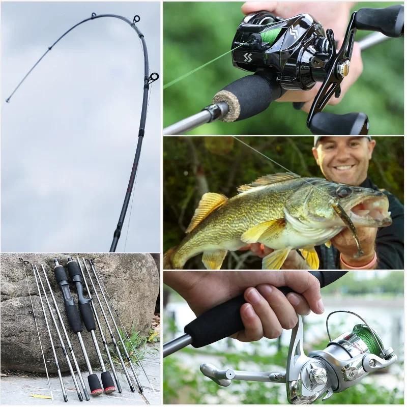 Canne pêche Sougayilang 5 sections 1.8m légère voyage pêche eau douce spinning/casting