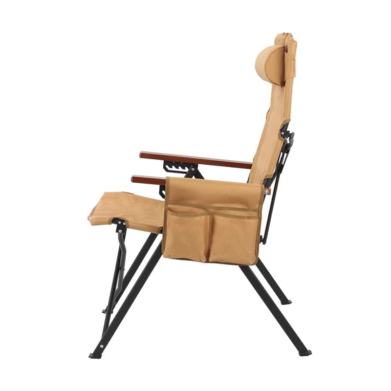 Chaise pliante 5 positions réglable avec coussin et accoudoirs - Parfaite pour pêche, camping et terrasse