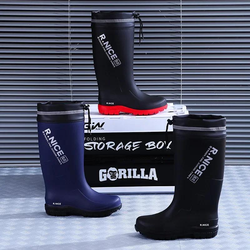 Bottes de pêche homme High-Tube imperméables anti-dérapantes renforcées pour chantier et fruits de mer