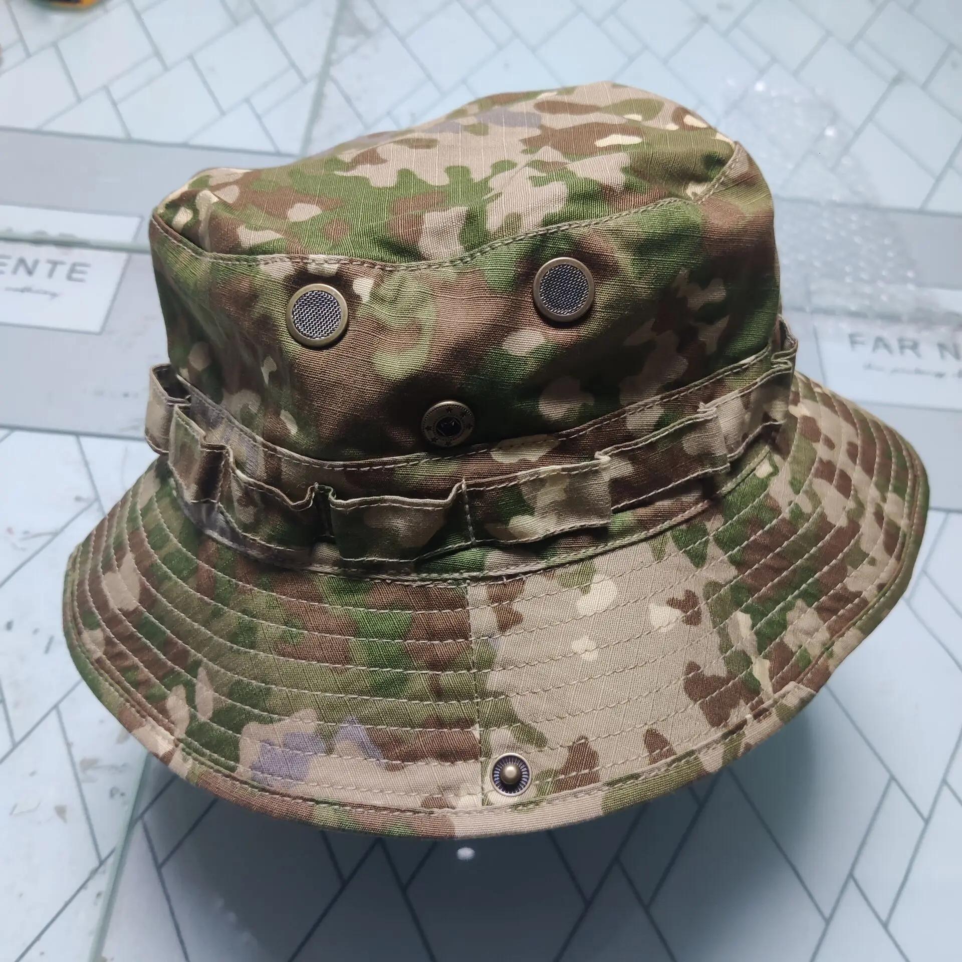 Chapeau boonie camouflage feuilles de chêne allemand pour pêche en forêt et rivière