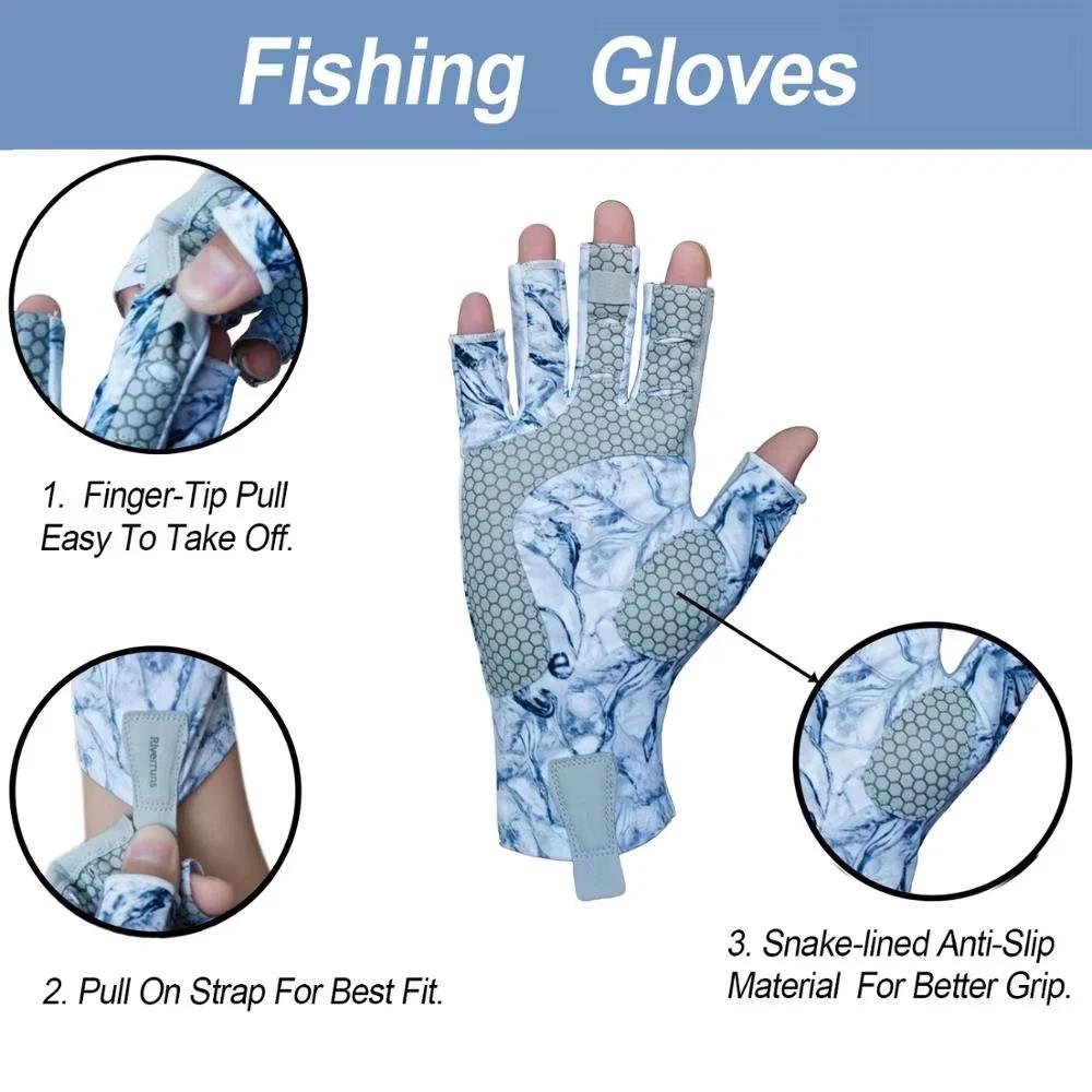 Riverruns Fingerless Fishing Gloves are designed for Men and Women Fishing, Boat