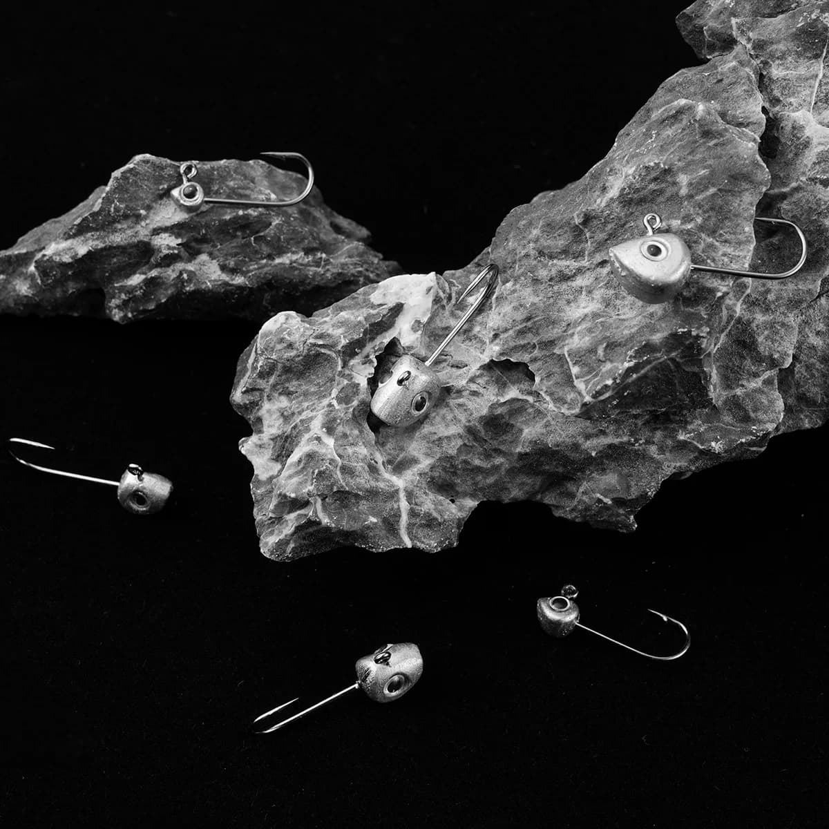 Lot de 10 hameçons jig tête plombée 0.5g à 5g avec yeux 3D pour leurres souples,