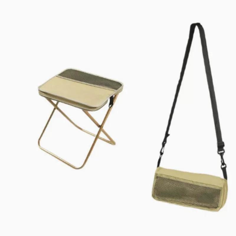 Tabouret pliant pêche camping randonnée avec sac bandoulière pratique pour transport et rangement