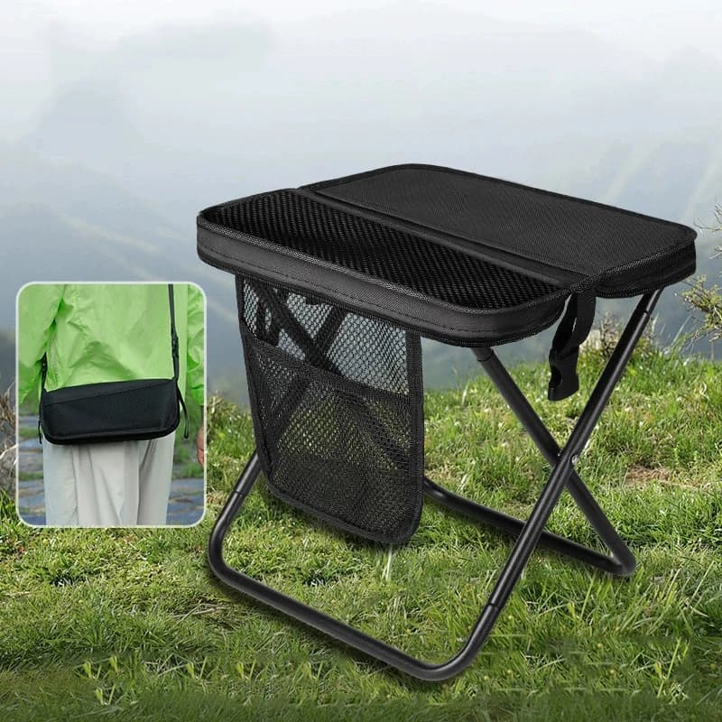 Tabouret sac à dos pliant 【W】 pour pêche et voyage - Mini et ultra-léger