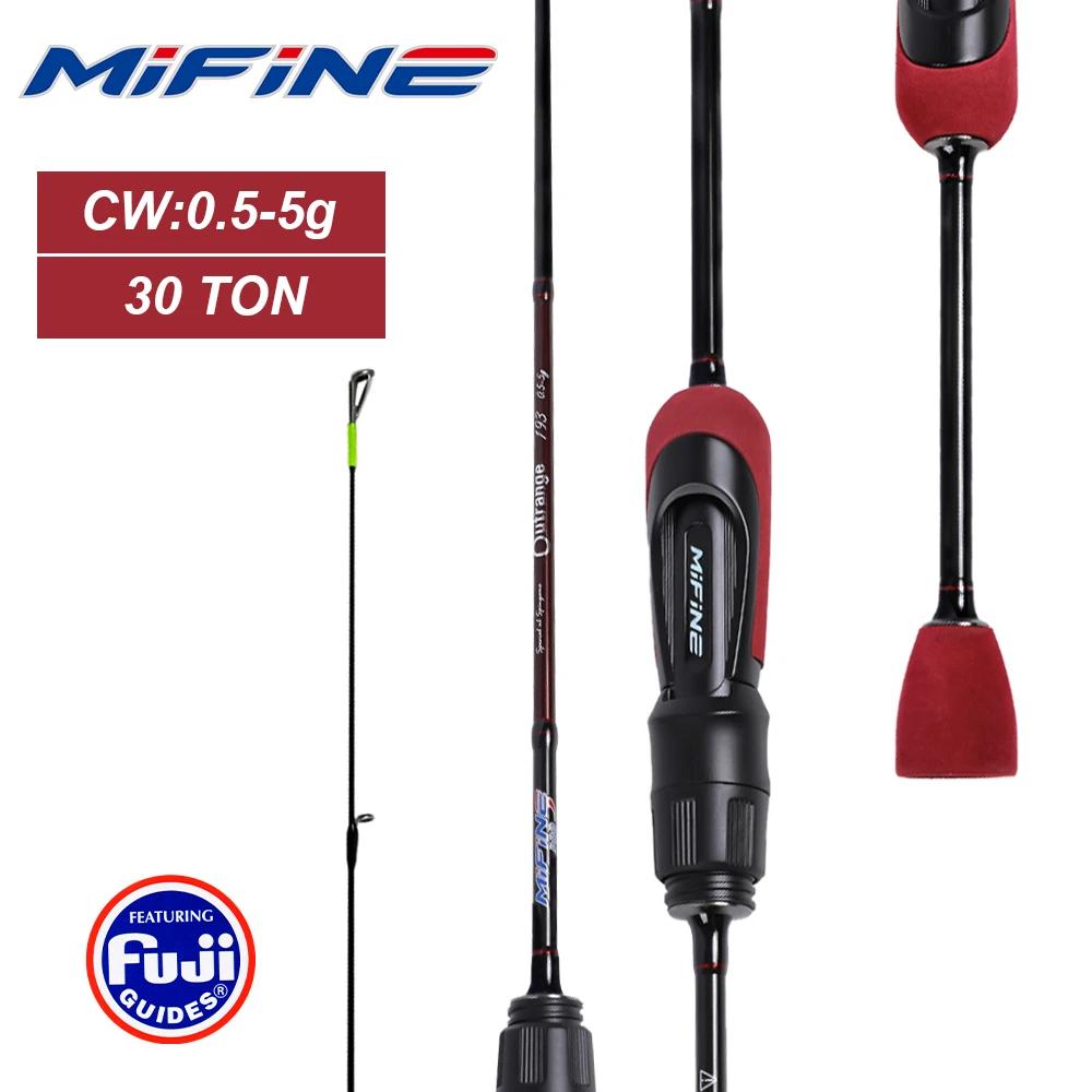 Canne spinning ultralégère MIFINE OUTRANGE UL 0.5-5g avec anneaux Fuji - Pêche truite carbone 30T