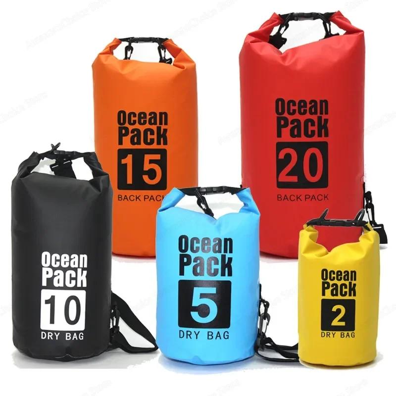 Sac étanche PVC 2L à 30L pour kayak pêche natation sports nautiques rangement équipement outdoor