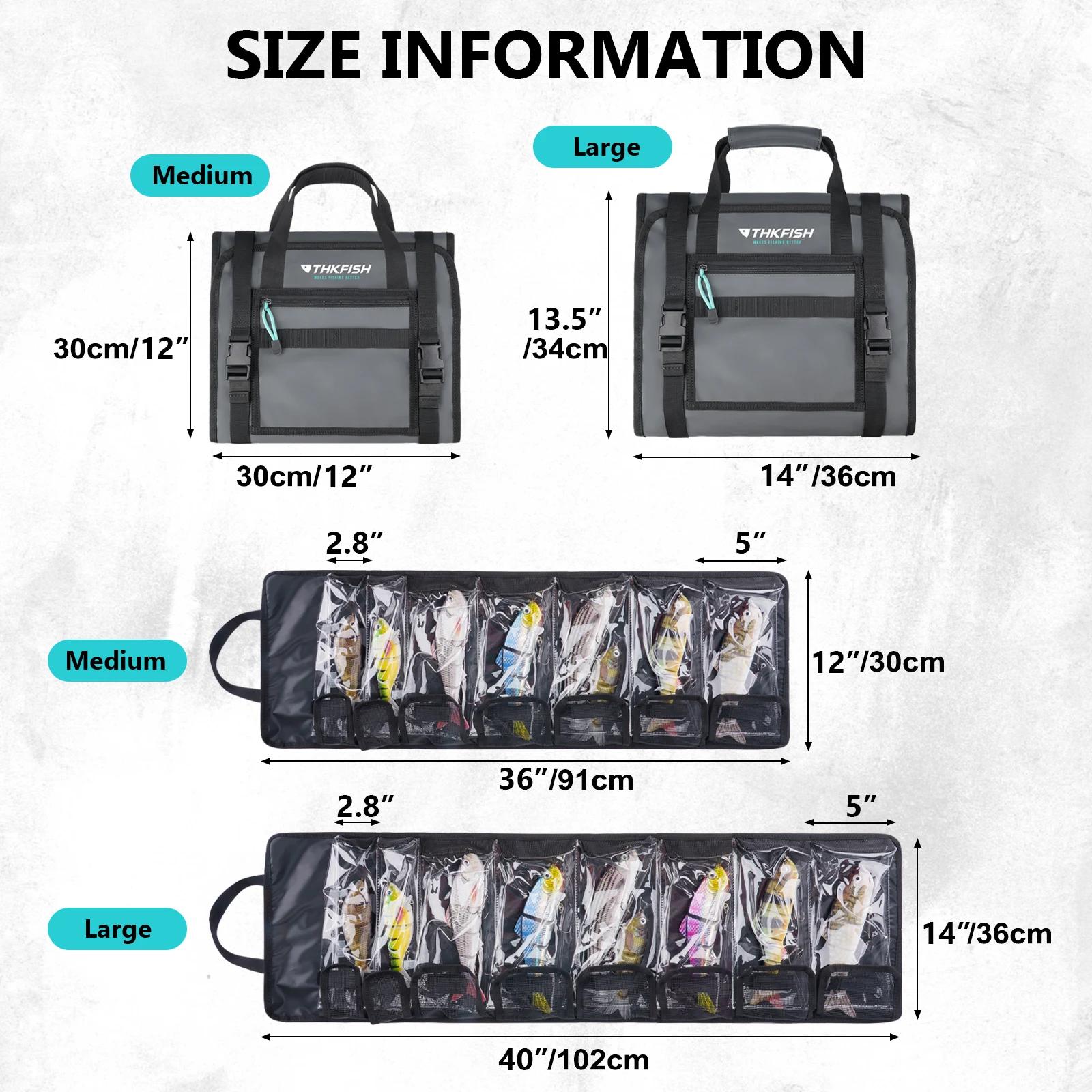 Sac organisateur étanche THKFISH pour poppers et leurres durs avec 7/8 poches pliable grande capacité
