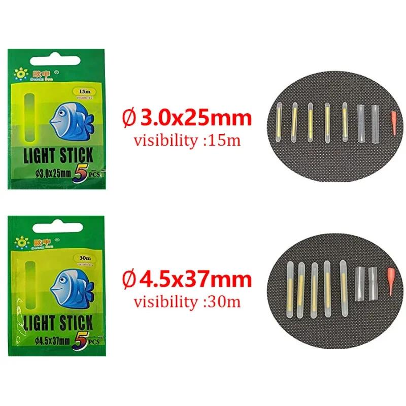 Bâtons luminescents chimiques 50/100 pièces pour pêche de nuit - Vert 4.5x37mm et 3.0x25mm