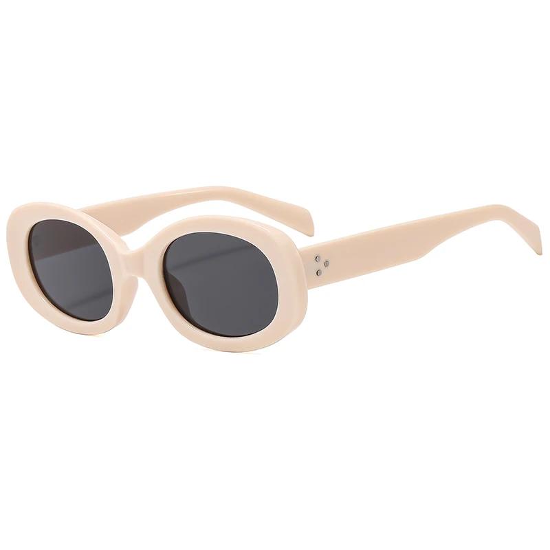 Lunettes de soleil ovales pêche femme Y2K vintage UV400 petit format randonnée style street photo