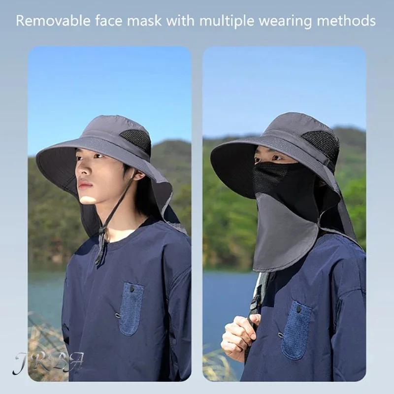 Chapeau de randonnée été protection UV à large bord respirant pour vélo et pêche rapide séchage