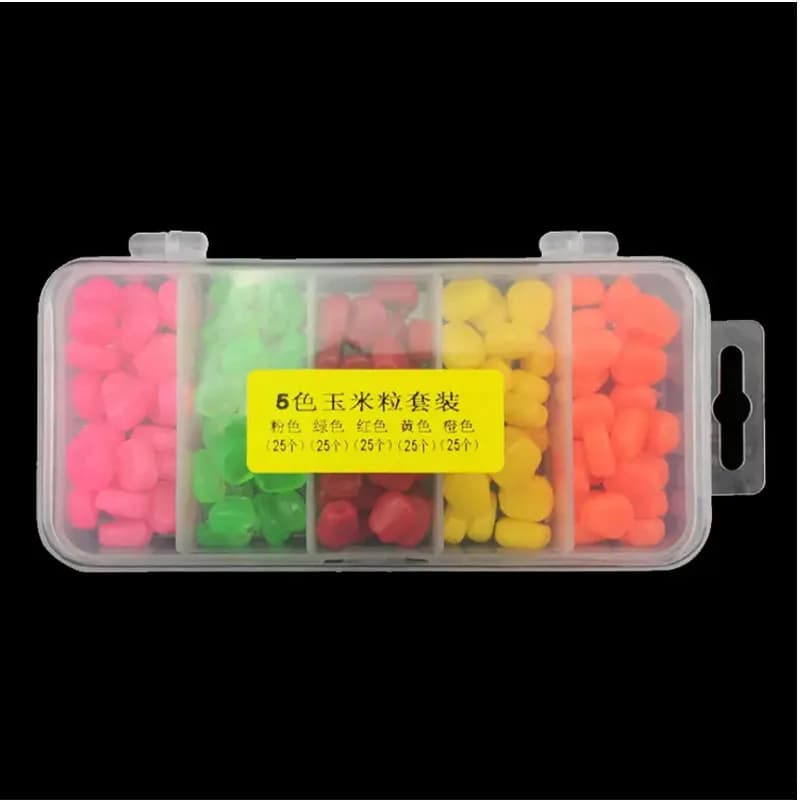 Leurres souples maïs 5 couleurs - 1cm pour carpe et blanc - Matériel pêche silicine appâts