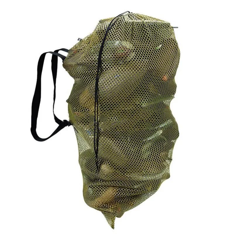 Sac filet de transport pour leurres de chasse avec sangle d'épaule et cordon de serrage portable