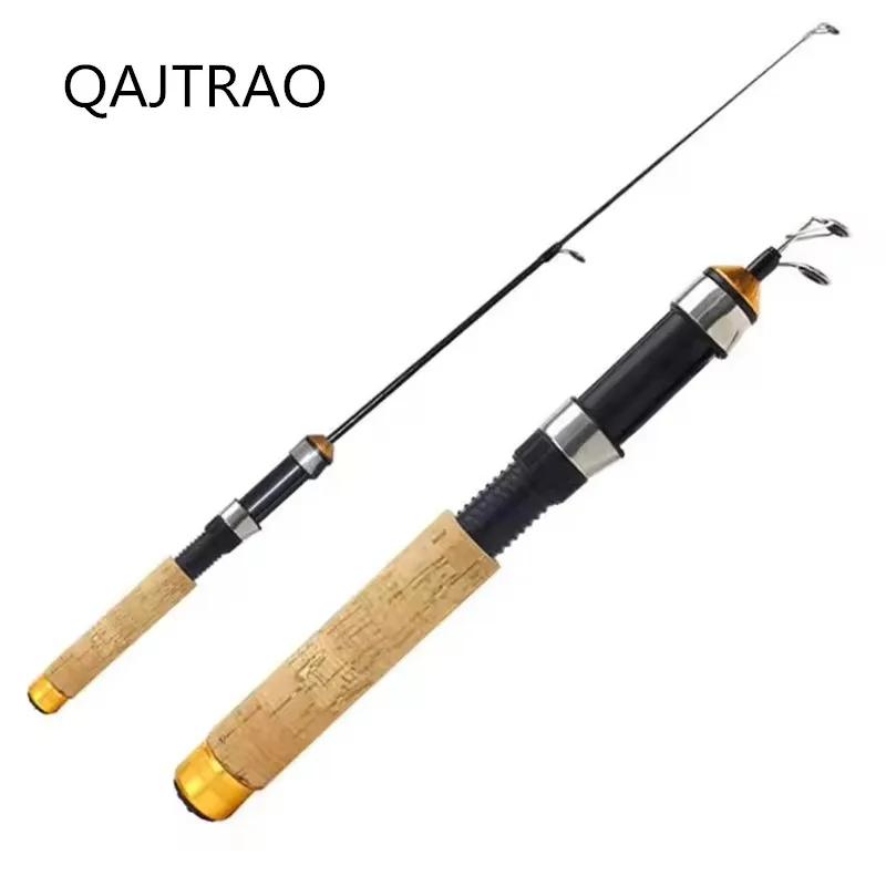 Canne télescopique mini 60cm pêche sur glace et crevettes - Polyvalente tous terrains - Matériel compact