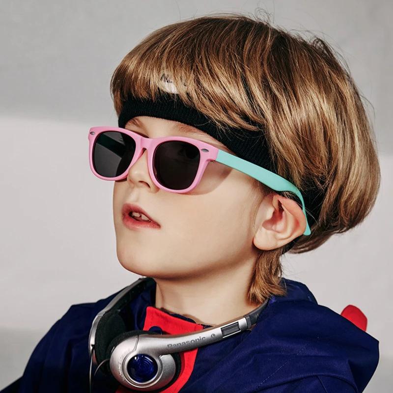 Lunettes de soleil polarisées enfants pour pêche - Design coloré en silicone UV400