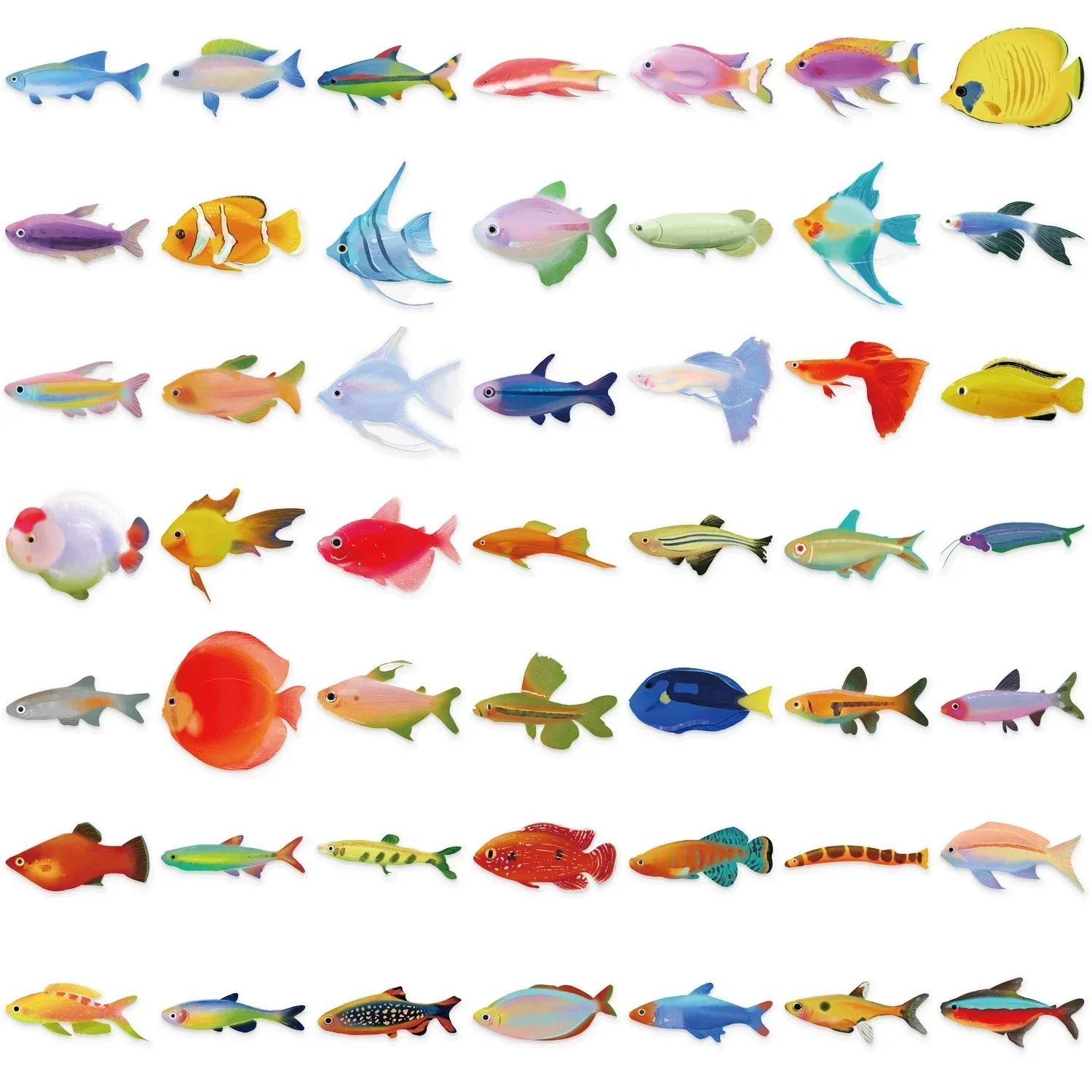 Autocollants poissons et créatures marines 50 pièces - Décoration boîte à pêche et équipements