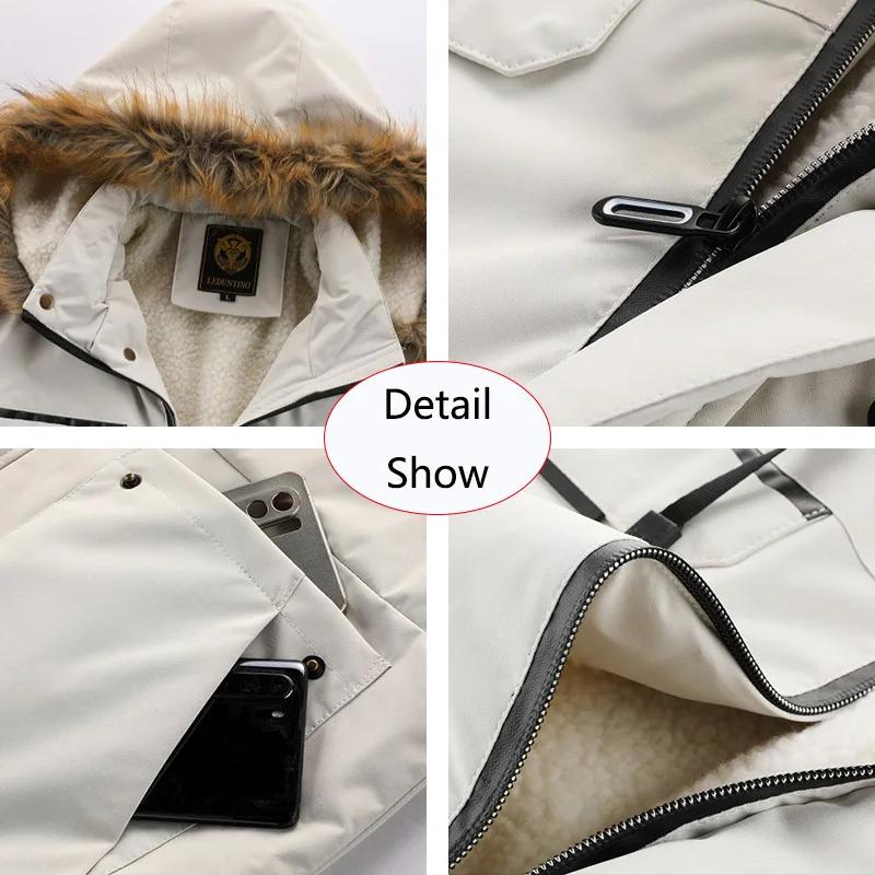 Veste randonnée hiver homme polaire chaude capuche amovible extérieur coupe-vent décontractée mode