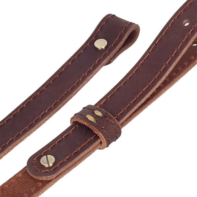 Bretelle de fusil en cuir véritable ajustable pour AR15 AK47 chasse et pêche