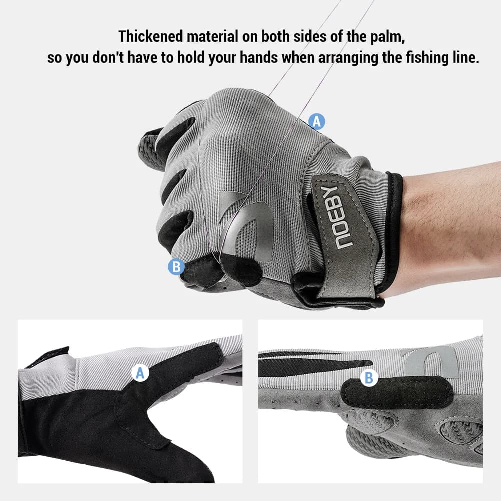 Gants de pêche Noeby UPF50+ protection UV anti-dérapage séchage rapide kayak vélo