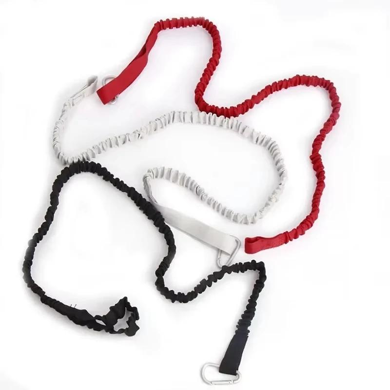 Laisse réglable pour pagaie de kayak élastique - Cordon spiralé avec crochet de sécurité pour bateau et perche