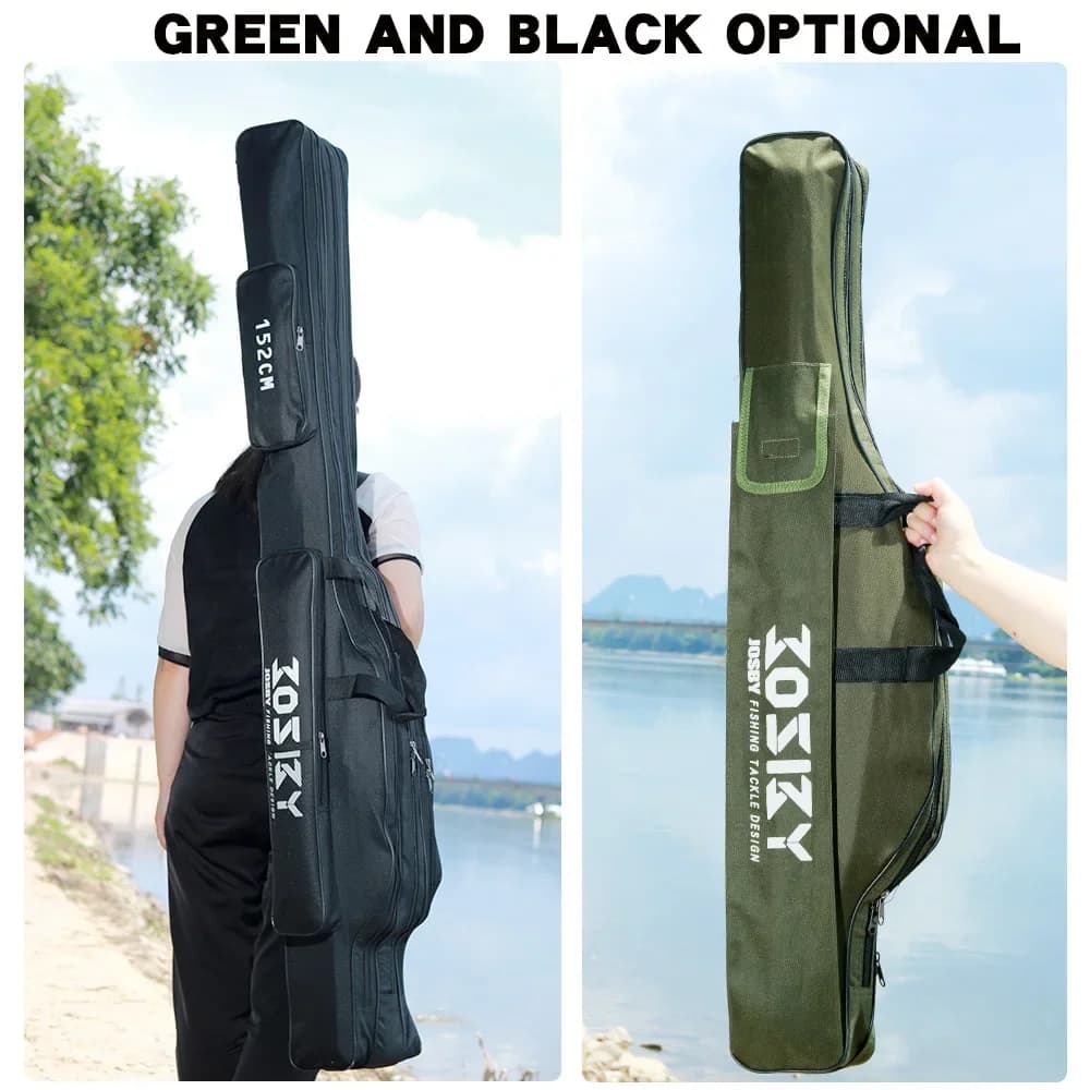 Sac de pêche JOSBY 182cm-60cm rétractable imperméable - Boîte à cannes pliable multicouche en Oxford