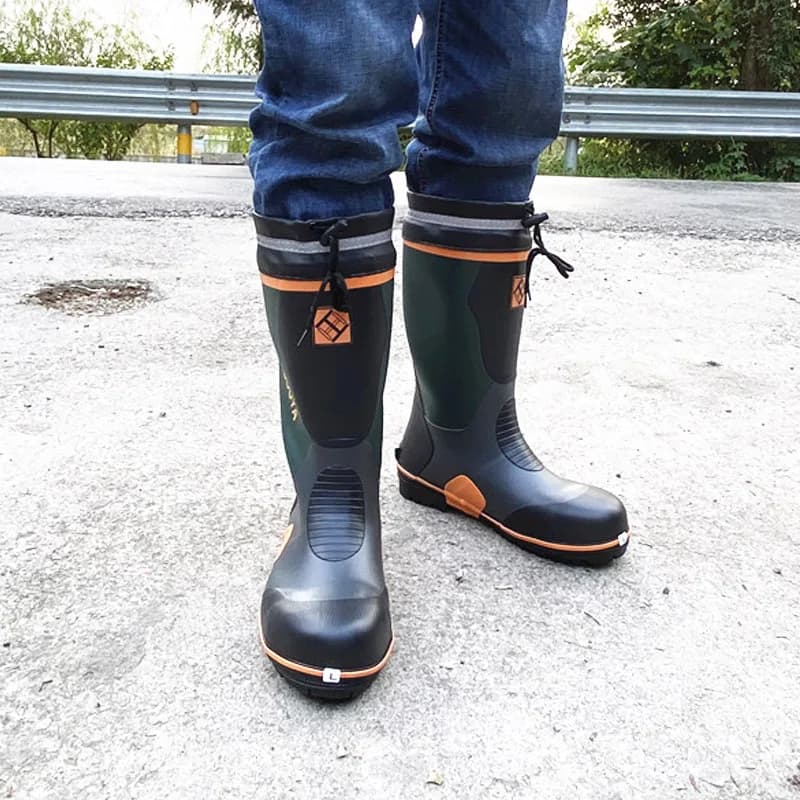 Bottes de pluie pêche chasse étanches semelle antidérapante caoutchouc hommes femmes wading