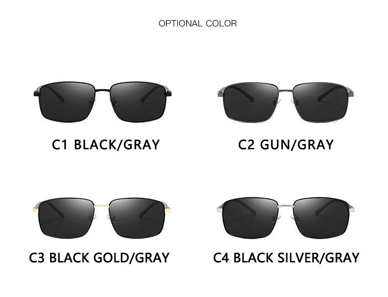 Lunettes de soleil polarisées luxe métal carré surdimensionnées homme - protection UV professionnelle 5027