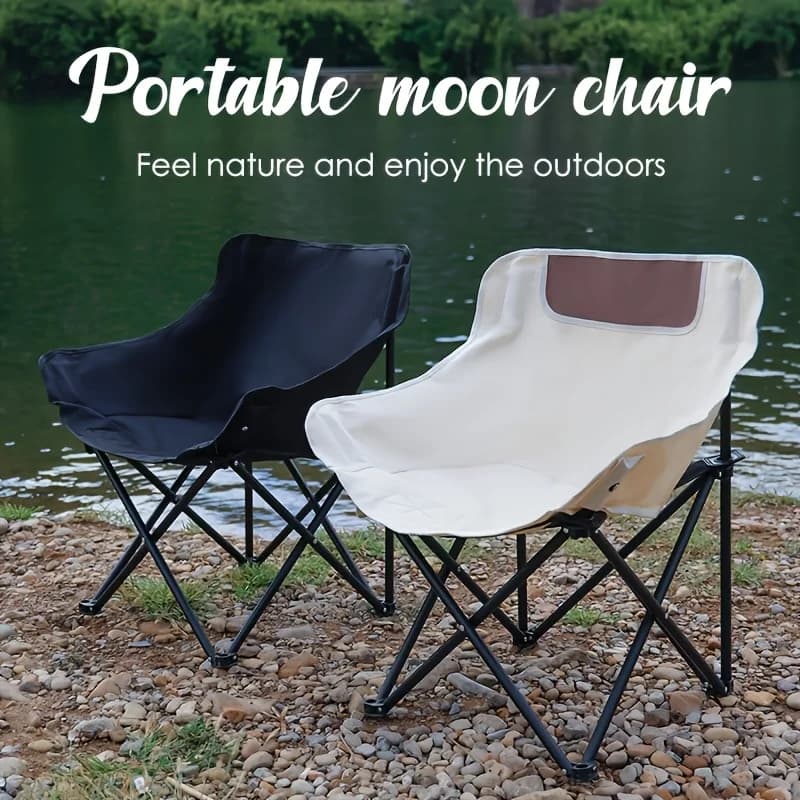 Chaise de camping extra-large avec poche latérale - Pliante et portable pour pêche et pique-nique